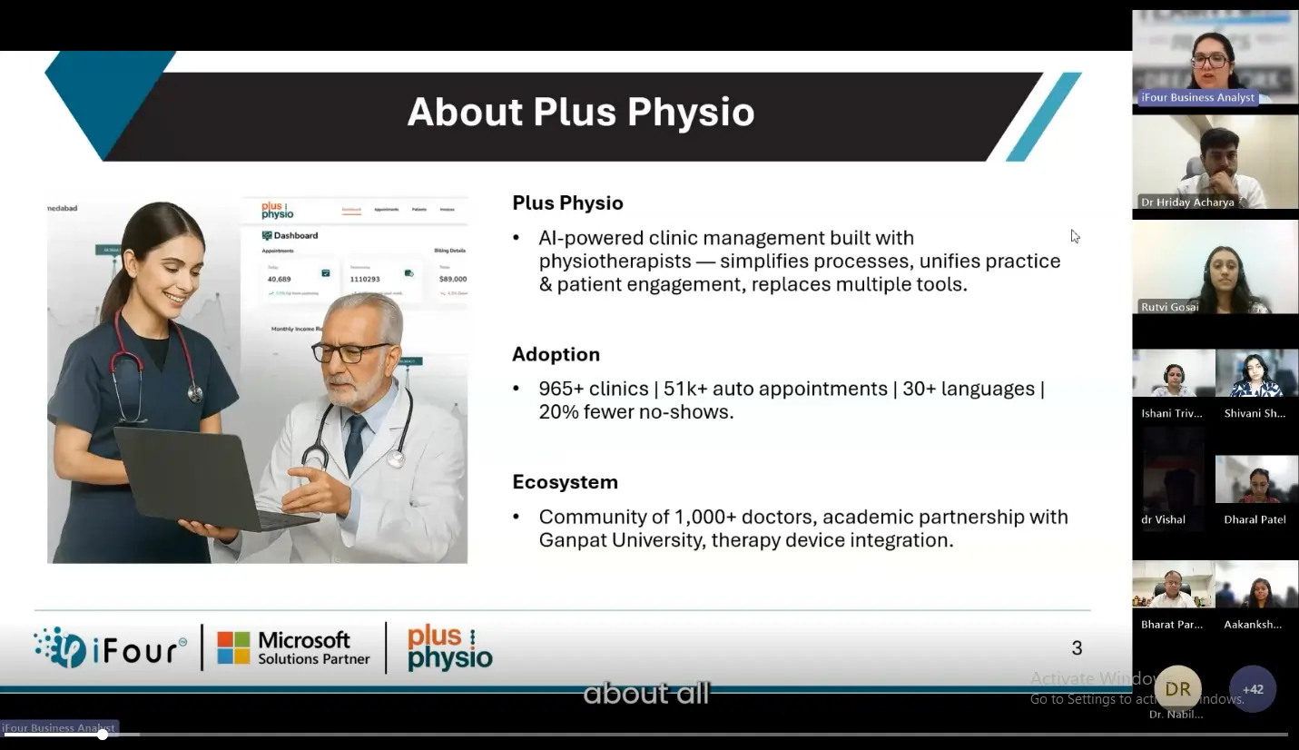 Speaker introduction slide of Dr. Vasav Somani, orthopedic shoulder surgeon, at the rotator cuff tear rehab webinar